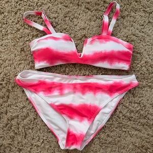 Forget 21 super cute pink and white bikini. Barely worn in perfect condition